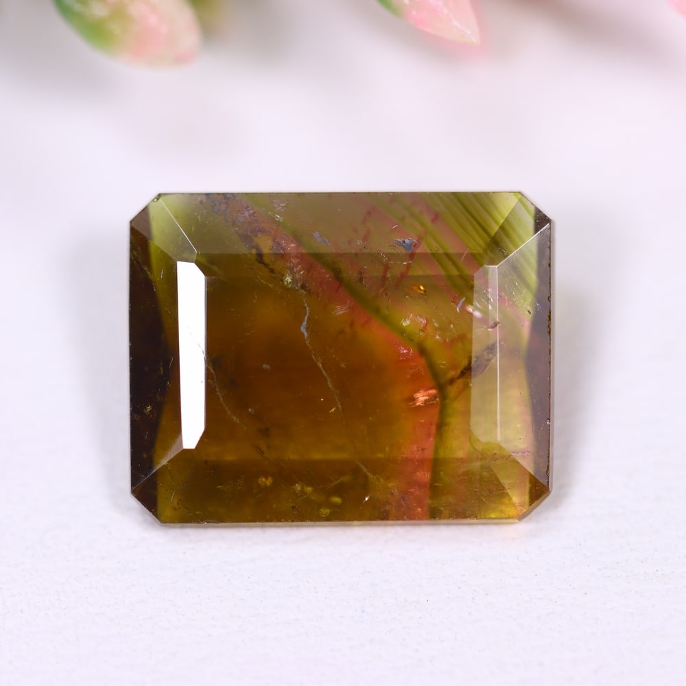 5.63cts Natural Watermelon Tourmaline - Bi-Colour Faceted Cut , 97E: Ksmith Heritage Auctioneers Subject: Natural Tourmaline Origin: Africa Carat Weight: 5.63 cts Dimension: 13.7x10.7x4.1 mm Type: Faceted, Polished