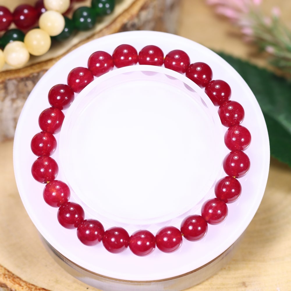 18.94g Red Jade Bracelet - Polished Beads, 837B: Ksmith Heritage Auctioneers Subject: Natural Red Jade Carat Weight: 18.94g