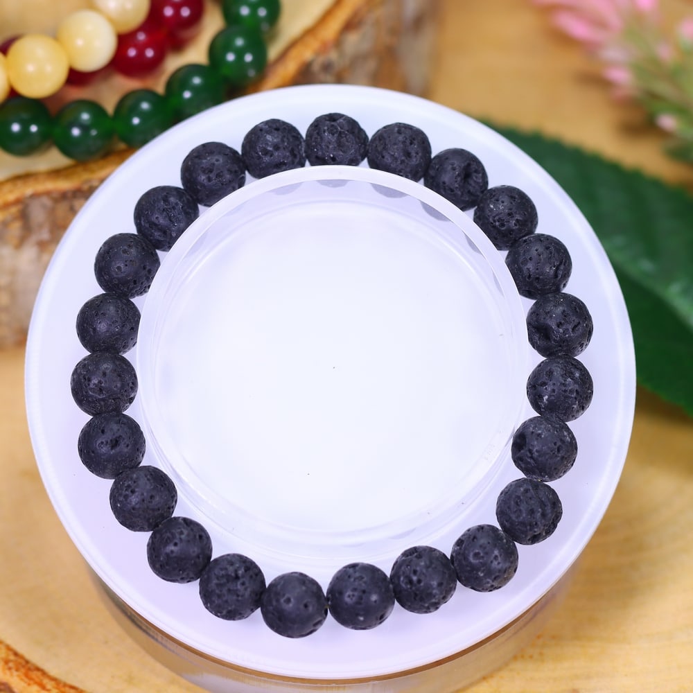 16.61g Lava Stone Bracelet - Polished Beads, 870B: Ksmith Heritage Auctioneers Subject: Natural Lava Stone Carat Weight: 16.61g