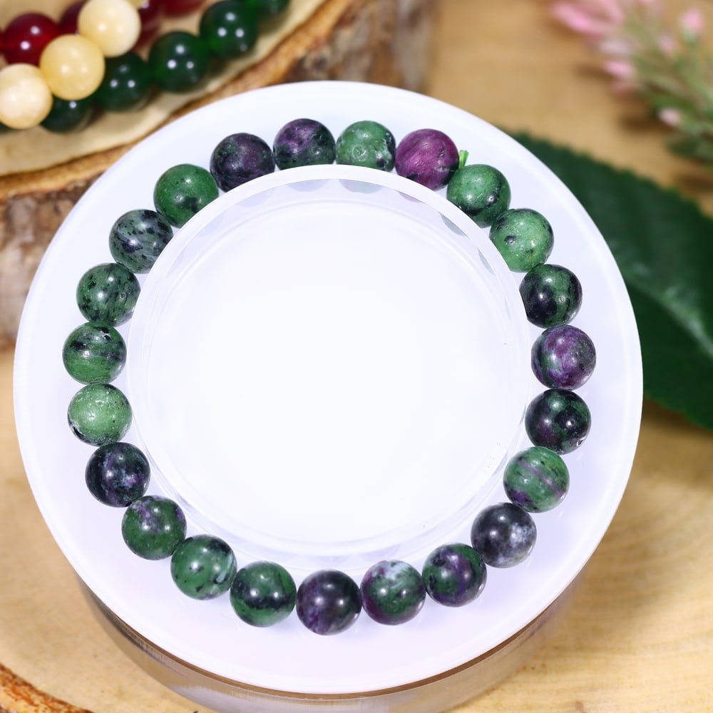 21.04g Ruby Zoisite Bracelet - Polished Beads, 886B: Ksmith Heritage Auctioneers Subject: Natural Ruby Zoisite Carat Weight: 21.04g