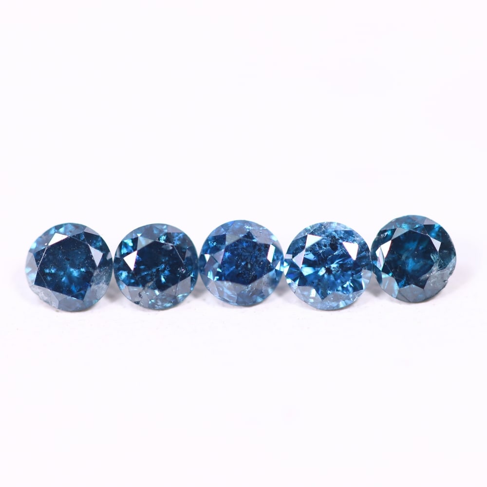 0.45ct 5pcs Blue Round Diamond 2.8mm - Natural Diamond, Loose Diamond, 675DD: Ksmith Heritage Auctioneers Subject: Natural Diamond Origin: Africa Treatment: HPHT