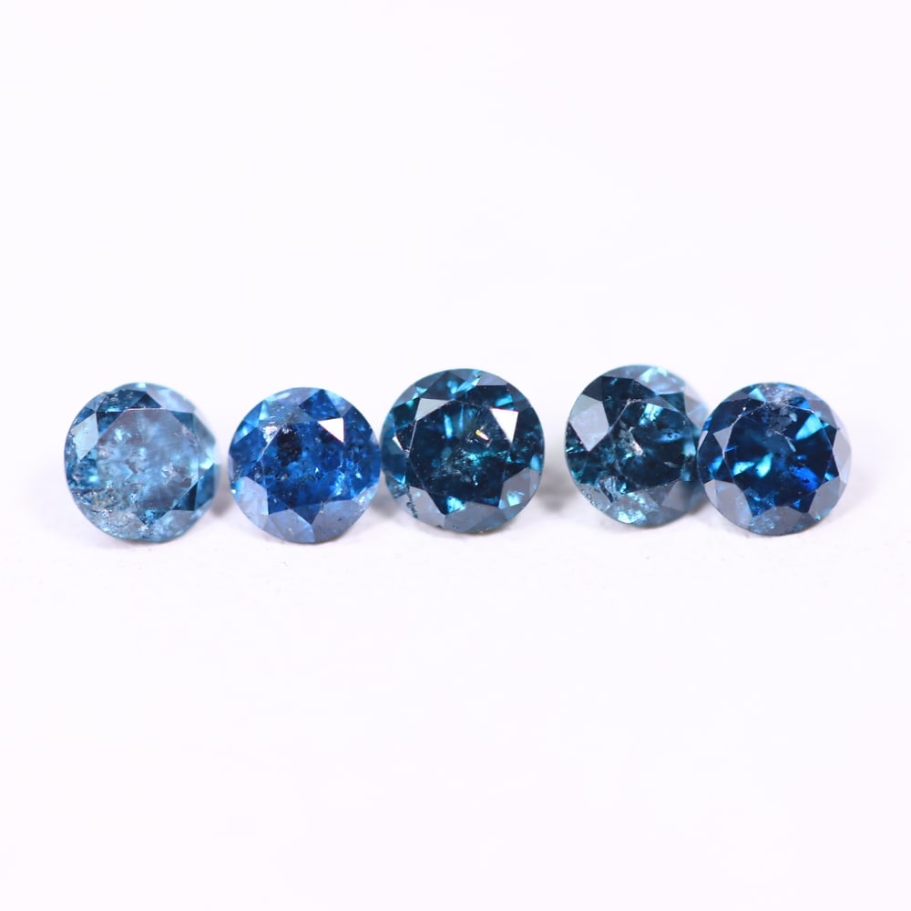 0.45ct 5pcs Blue Round Diamond 2.8mm - Natural Diamond, Loose Diamond, 514DD: Ksmith Heritage Auctioneers Subject: Natural Diamond Origin: Africa Treatment: HPHT