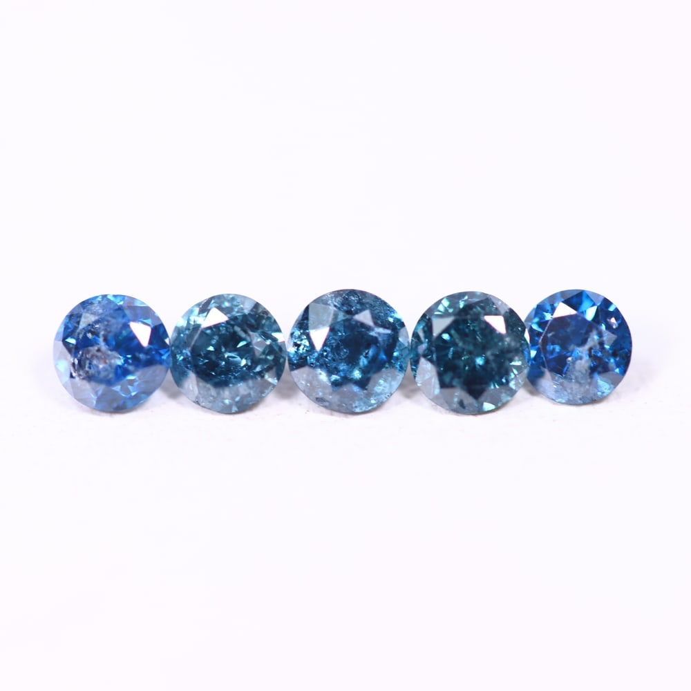 0.45ct 5pcs Blue Round Diamond 2.8mm - Natural Diamond, Loose Diamond, 544DD: Ksmith Heritage Auctioneers Subject: Natural Diamond Origin: Africa Treatment: HPHT