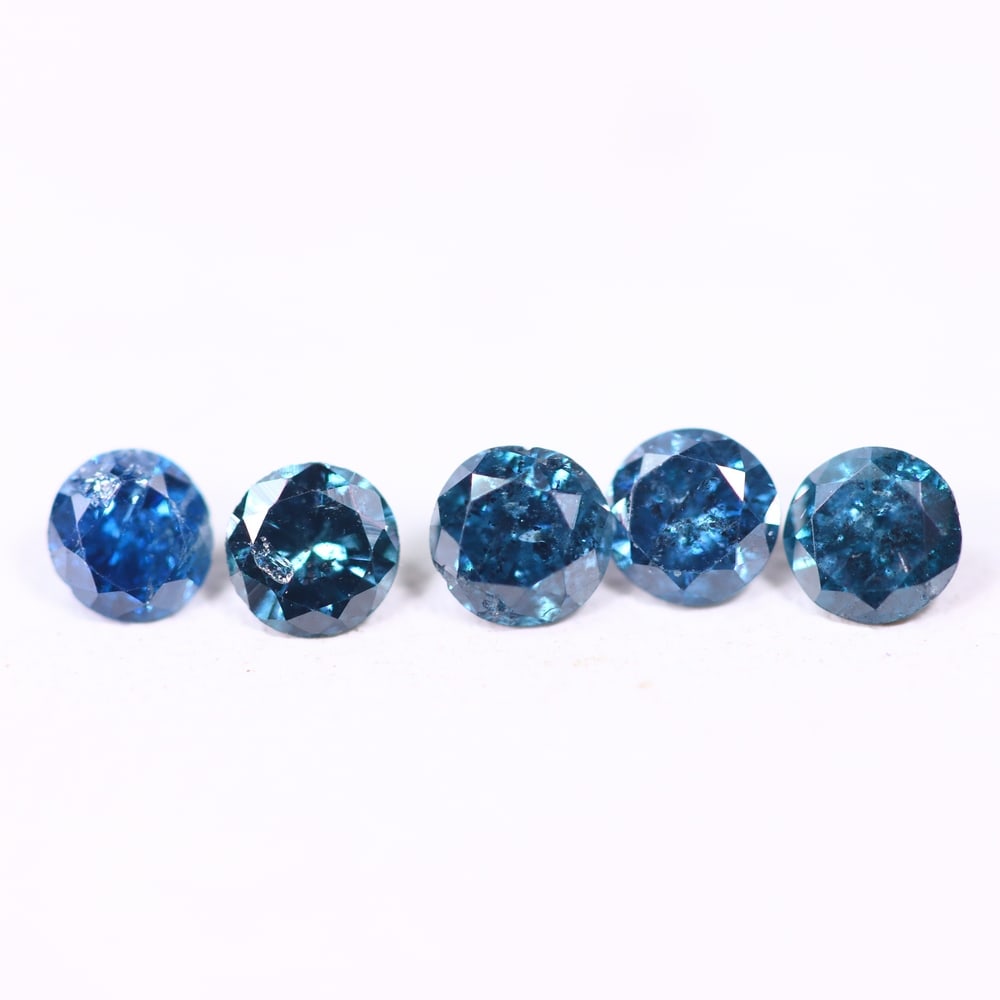 0.45ct 5pcs Blue Round Diamond 2.8mm - Natural Diamond, Loose Diamond, 392DD: Ksmith Heritage Auctioneers Subject: Natural Diamond Origin: Africa Treatment: HPHT