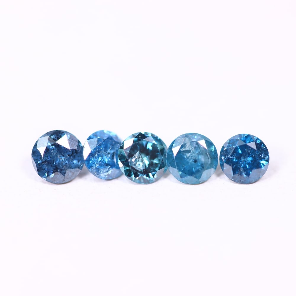 0.45ct 5pcs Blue Round Diamond 2.8mm - Natural Diamond, Loose Diamond, 370DD: Ksmith Heritage Auctioneers Subject: Natural Diamond Origin: Africa Treatment: HPHT