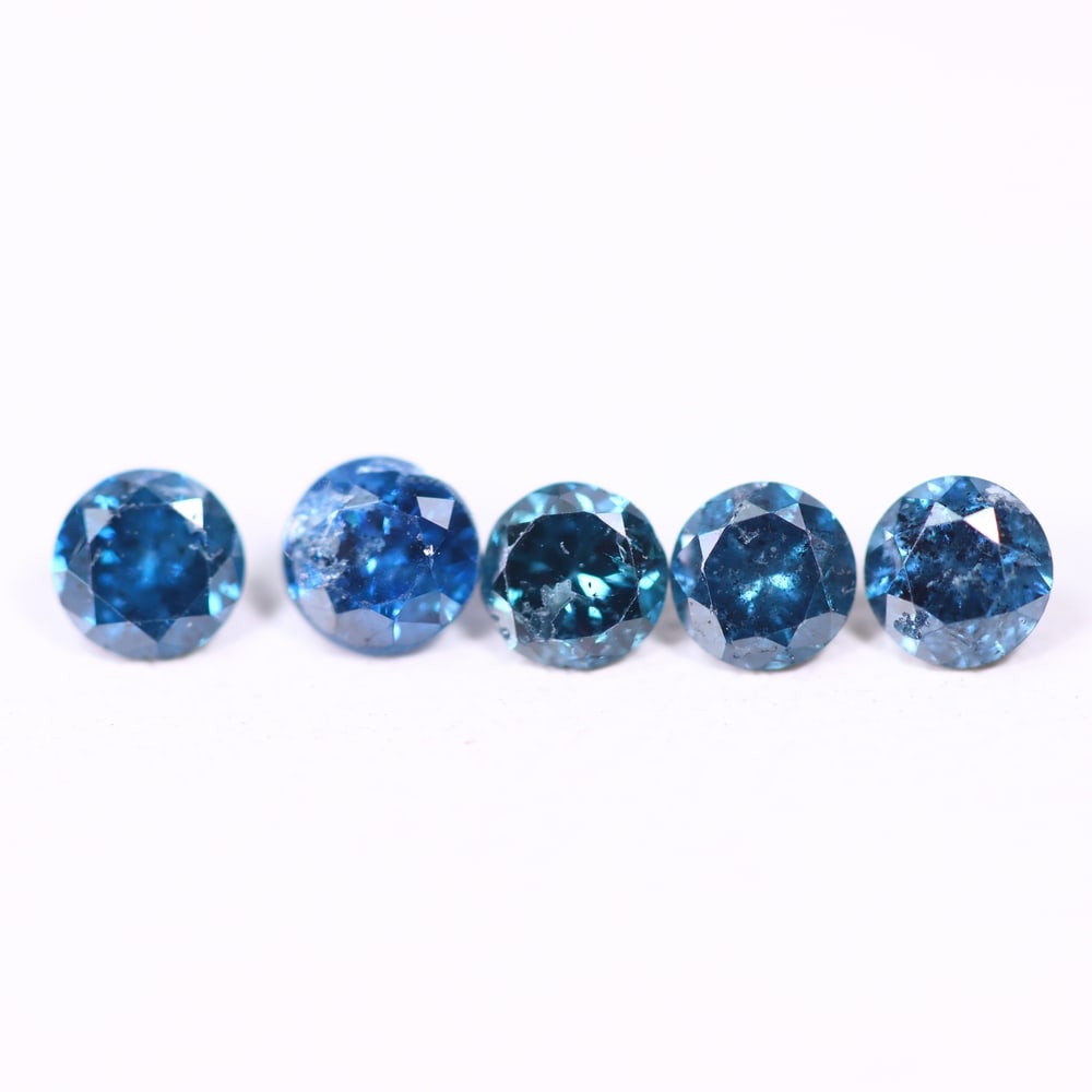 0.45ct 5pcs Blue Round Diamond 2.8mm - Natural Diamond, Loose Diamond, 462DD: Ksmith Heritage Auctioneers Subject: Natural Diamond Origin: Africa Treatment: HPHT