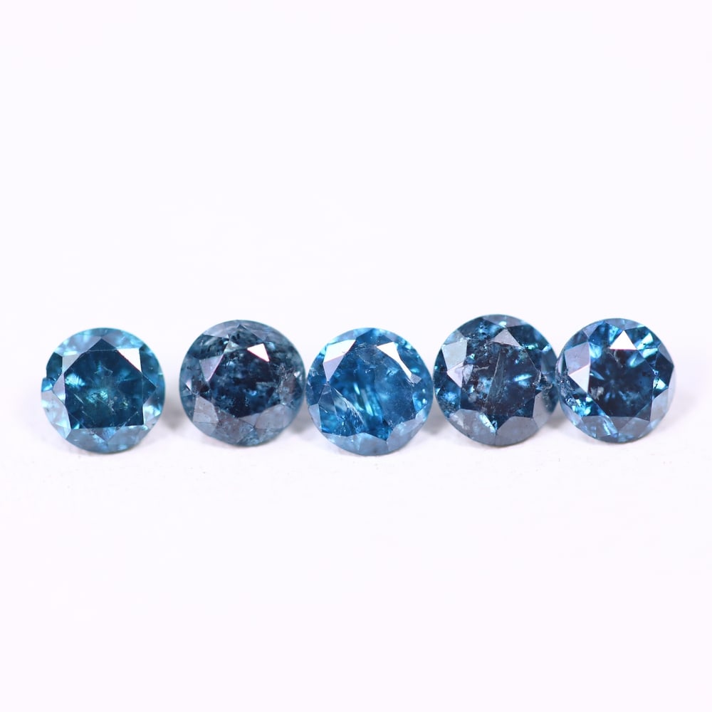 0.45ct 5pcs Blue Round Diamond 2.8mm - Natural Diamond, Loose Diamond, 450DD: Ksmith Heritage Auctioneers Subject: Natural Diamond Origin: Africa Treatment: HPHT