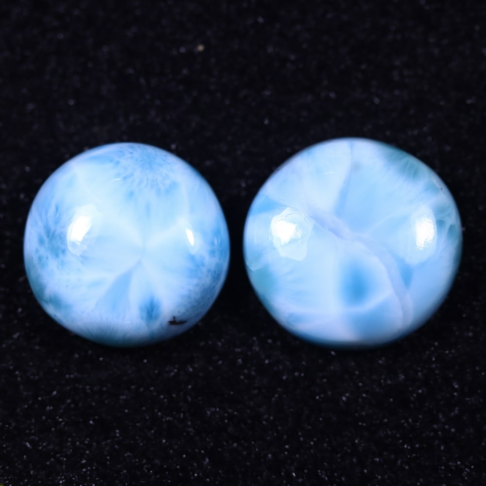 *26.97cts Natural Larimar Set - Polished Cabochon, 878B: Ksmith Heritage Auctioneers Subject: Natural Larimar Carat Weight: 26.97 cts Dimension: 16.2x16.1x5.7 mm Type: Cabochon, Polished