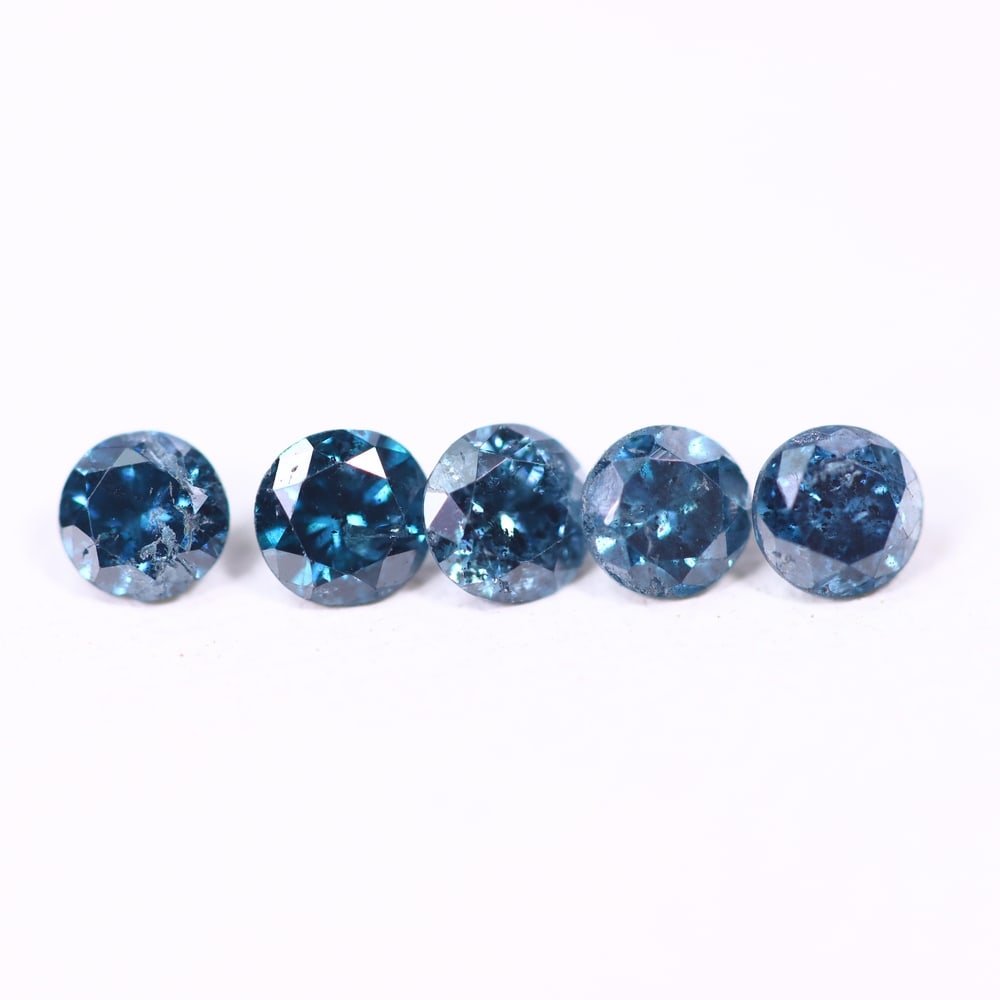 0.45ct 5pcs Blue Round Diamond 2.8mm - Natural Diamond, Loose Diamond, 471DD: Ksmith Heritage Auctioneers Subject: Natural Diamond Origin: Africa Treatment: HPHT
