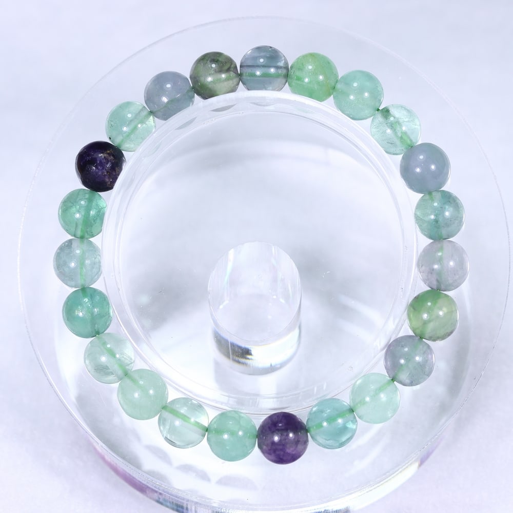 20.78g Fluorite Bracelet - Polished Beads , 643E: Ksmith Heritage Auctioneers Subject: Natural Fluorite Carat Weight: 20.78g