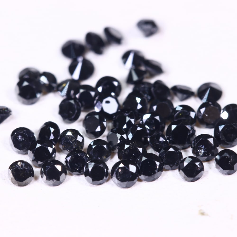 1.13ct 50pcs Black Diamond Lot 1.7mm - Natural Diamond, Loose Diamond, 124DD: Ksmith Heritage Auctioneers Subject: Natural Diamond Origin: Africa Treatment: Heated