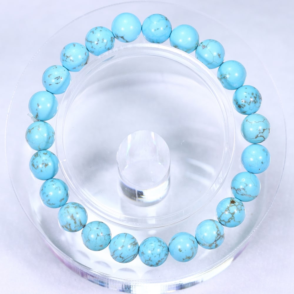 18.92g Turquoise Bracelet - Polished Beads , 561E: Ksmith Heritage Auctioneers Subject: Natural Turquoise Carat Weight: 18.92g