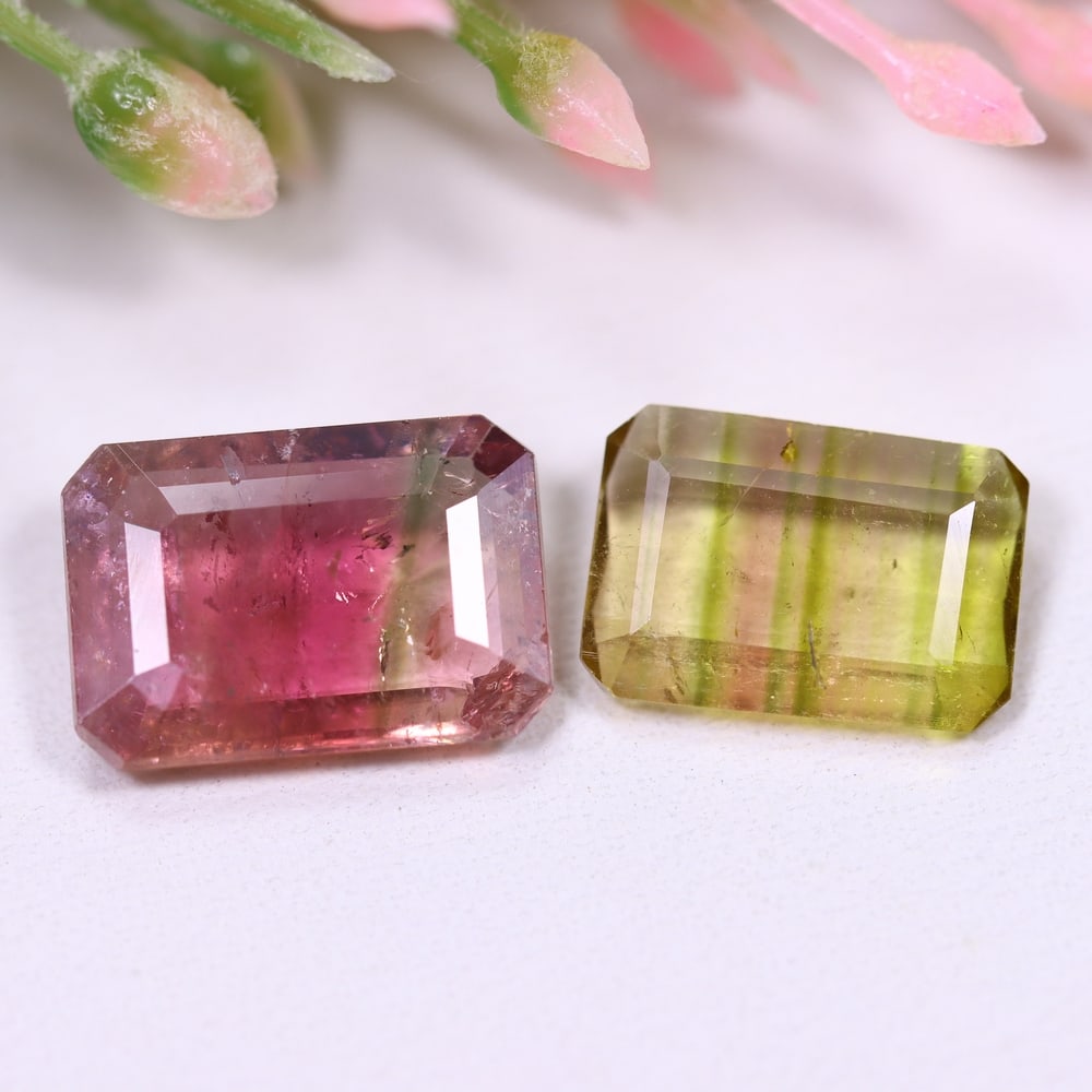 5.00cts Natural Watermelon Tourmaline Set - Bi-Colour Faceted Cut , 341E: Ksmith Heritage Auctioneers Subject: Natural Tourmaline Origin: Africa Carat Weight: 5.00 cts Dimension: 10.5x7.3x2.8 mm Type: Faceted, Polished