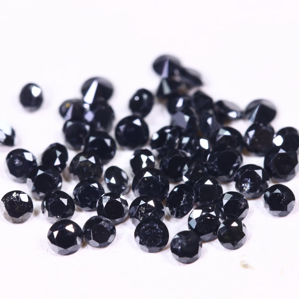 1.27ct 50pcs Black Diamond Lot 1.6mm-1.9mm - Natural Diamond, Loose Diamond, 122DD: Ksmith Heritage Auctioneers Subject: Natural Diamond Origin: Africa Treatment: Heated