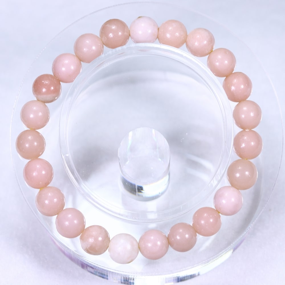 21.30g Pink Opal Bracelet - Polished Beads , 579E: Ksmith Heritage Auctioneers Subject: Natural Pink Opal Carat Weight: 21.30g