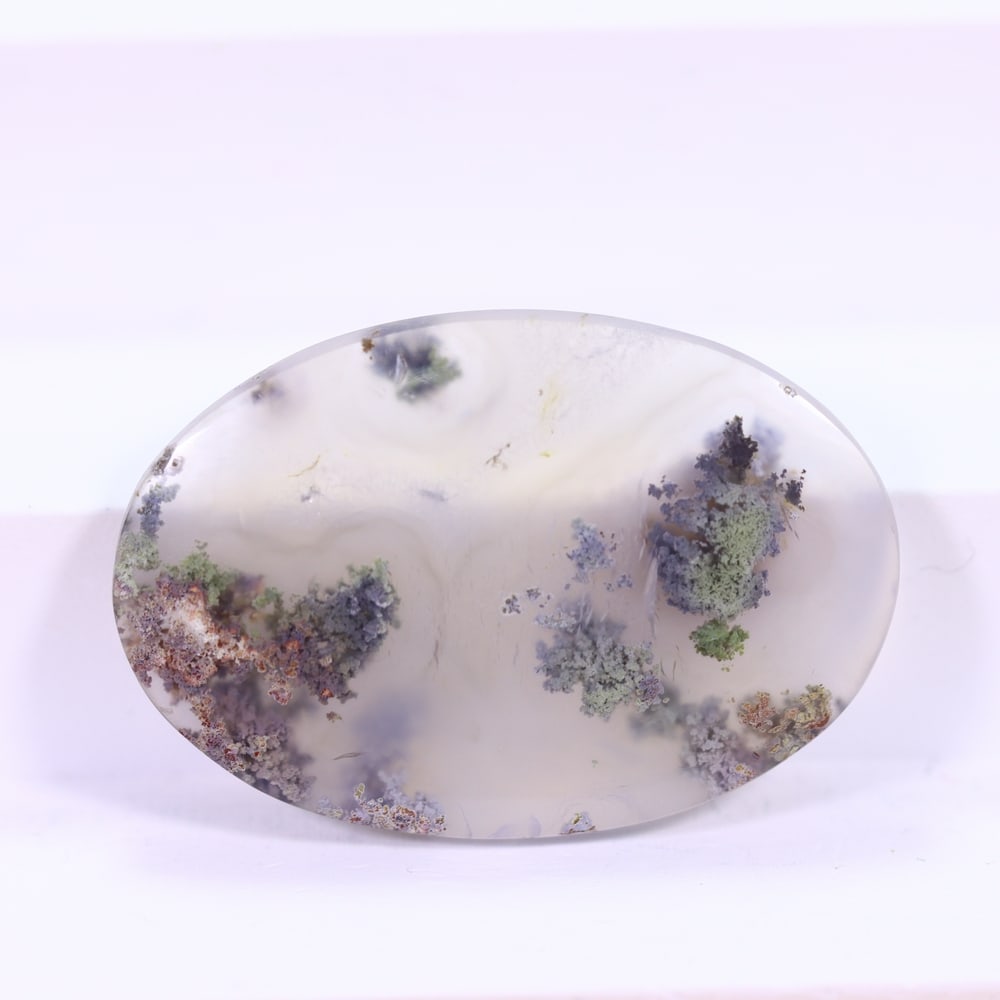 39.74Ct Moss Agate Cabochon - Polished - 37x25mm approx , 723E: Ksmith Heritage Auctioneers Subject: Natural Agate Origin: Asia Treatment: Natural Untreated Type: Cabochon, Polished