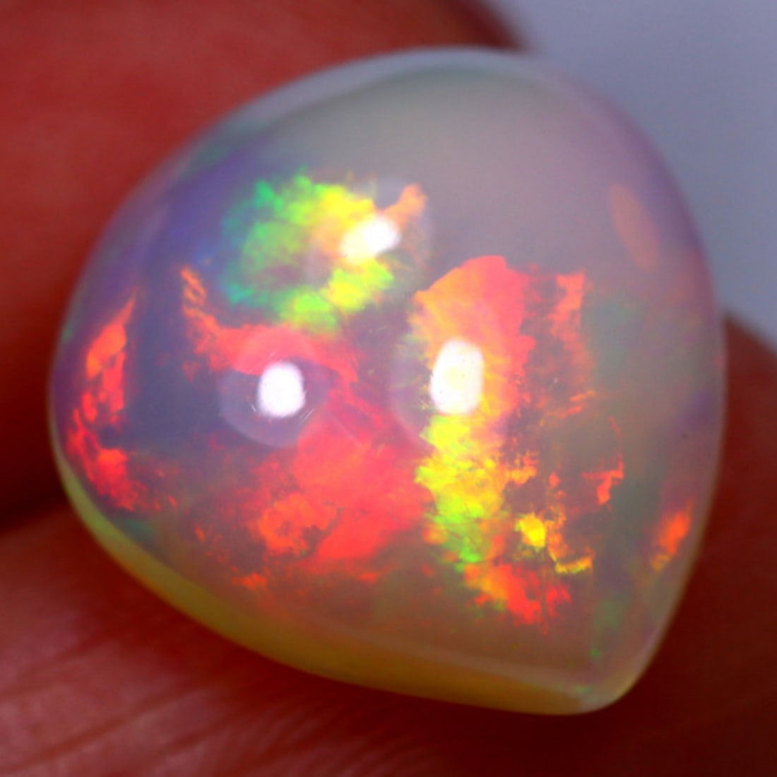 4.18Ct Natural Ethiopian Welo Opal - Ethiopian Opal - Pear Cabochon, 525A: Ksmith Jewels Global Welcome to our auction house, today auction brought to you by Ksmith Jewels Global based in Penang, Malaysia specialize in all kinds of opal and color gemstone both in manufacturi