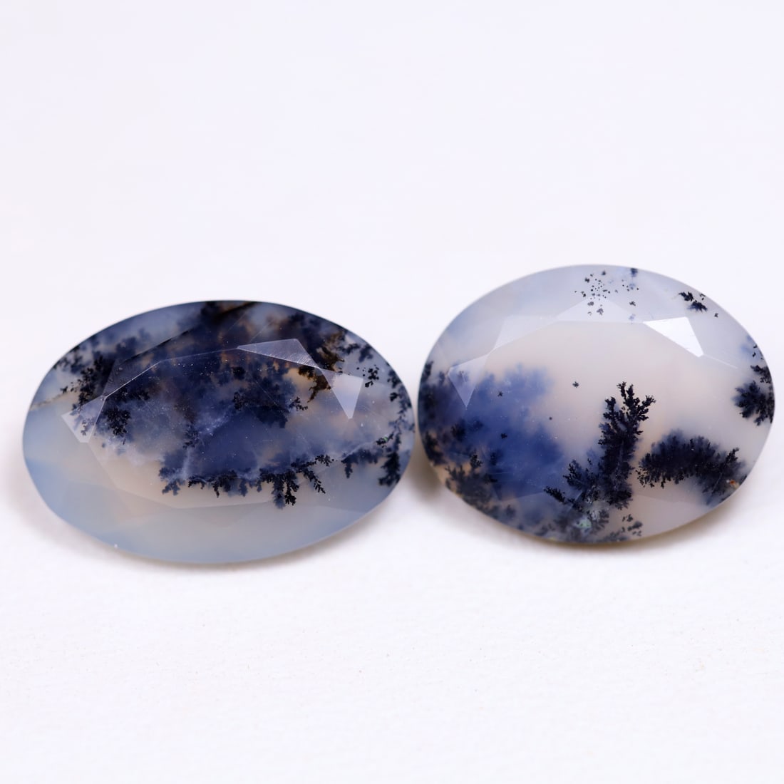 Dendrite Opal 6.7Ct Oval Cut Natural Faceted Dendrite Opal 2 Pieces OT6889, 889A: Ksmith Jewels Global Welcome to our auction house, today auction brought to you by Ksmith Jewels Global based in Penang, Malaysia specialize in all kinds of opal and color gemstone both in manufacturi