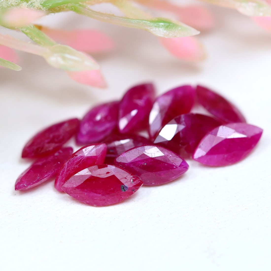 3.20Ct Natural Heated Pinkish Red Ruby Lot - Mozambique Gemstone - Marquise Faceted, 894B: Ksmith Jewels Global Welcome to our auction house, today auction brought to you by Ksmith Jewels Global based in Penang, Malaysia specialize in all kinds of opal and color gemstone both in manufacturi