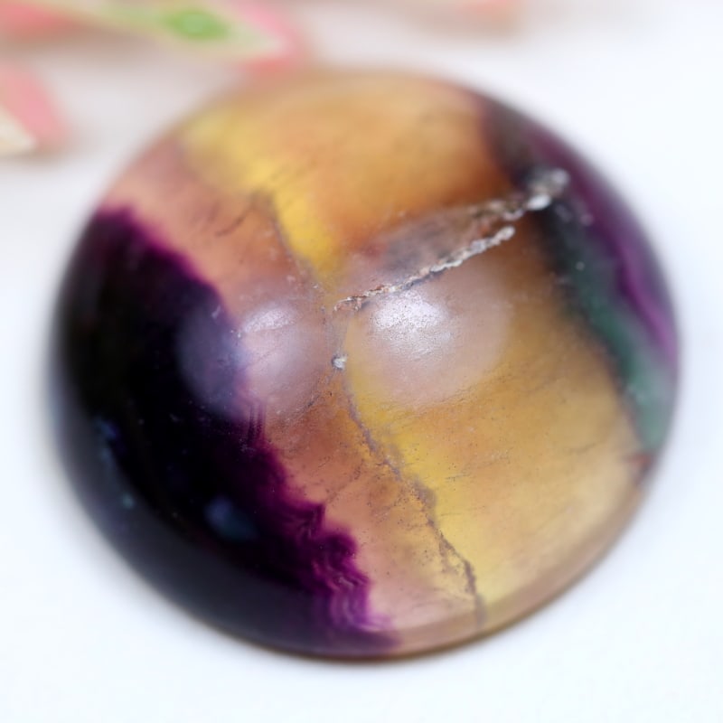 Fluorite 28.25Ct Natural Round Fluorite Smooth Cabochon, 1135B: Ksmith Jewels Global Welcome to our auction house, today auction brought to you by Ksmith Jewels Global based in Penang, Malaysia specialize in all kinds of opal and color gemstone both in manufacturi