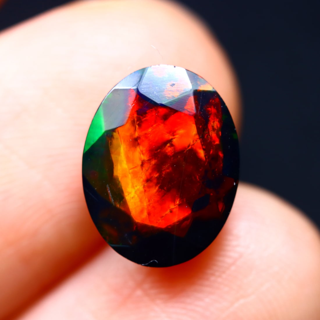 1.89Ct Natural Flashy Rainbow Ethiopian Smoked Facted Welo Opal, 1108B: Ksmith Jewels Global Welcome to our auction house, today auction brought to you by Ksmith Jewels Global based in Penang, Malaysia specialize in all kinds of opal and color gemstone both in manufacturi