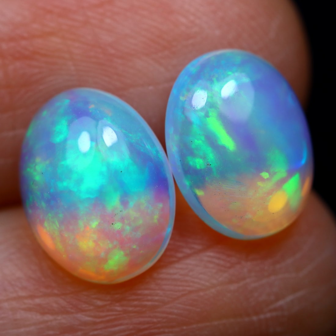 2.78Ct Natural Flashy Rainbow Ethiopian Welo Opal Pair, 1233MZ: Ksmith Jewels Global Welcome to our auction house, today auction brought to you by Ksmith Jewels Global based in Penang, Malaysia specialize in all kinds of opal and color gemstone both in manufacturi