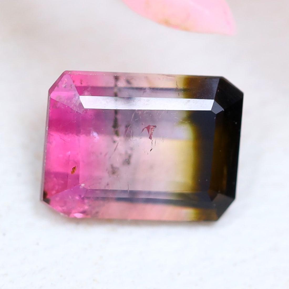 Tourmaline 0.67Ct Natural Mozambique Tri-Color Tourmaline Emerald Cut, 463MZ: Ksmith Jewels Global Welcome to our auction house, today auction brought to you by Ksmith Jewels Global based in Penang, Malaysia specialize in all kinds of opal and color gemstone both in manufacturi