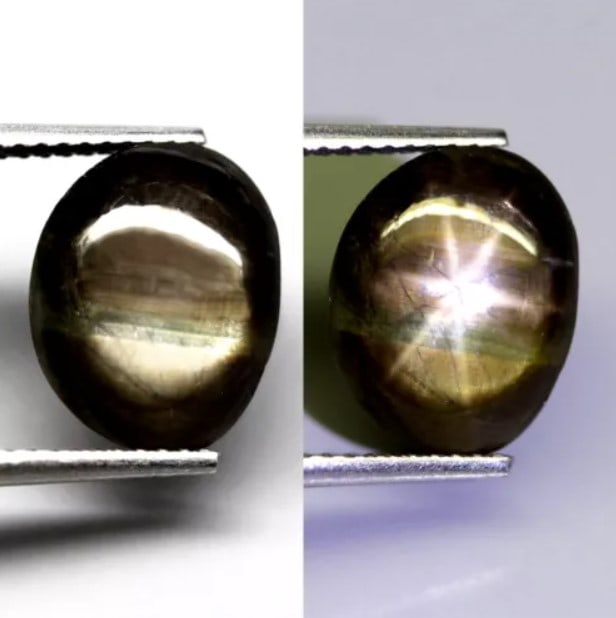 Star Sapphire 4.61Ct Natural Greenish 6 Rays Gold Star Sapphire, 1141B: Ksmith Jewels Global Welcome to our auction house, today auction brought to you by Ksmith Jewels Global based in Penang, Malaysia specialize in all kinds of opal and color gemstone both in manufacturi