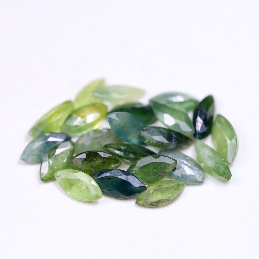 7.04Ct Natural Wholesale Blueish Green Sapphire Lot - Marquise Faceted OT6888, 534A: Ksmith Jewels Global Welcome to our auction house, today auction brought to you by Ksmith Jewels Global based in Penang, Malaysia specialize in all kinds of opal and color gemstone both in manufacturi