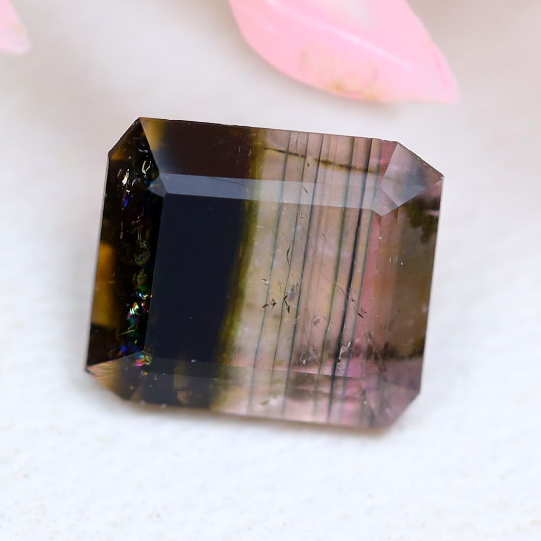 Tourmaline 0.91Ct Natural Mozambique Tri-Color Tourmaline Emerald Cut, 801B: Ksmith Jewels Global Welcome to our auction house, today auction brought to you by Ksmith Jewels Global based in Penang, Malaysia specialize in all kinds of opal and color gemstone both in manufacturi
