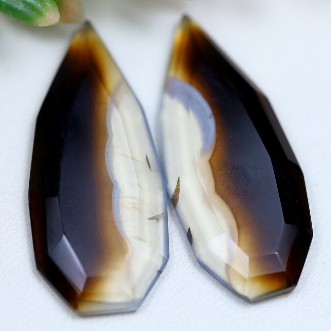15.22Ct Natural Black Banded Agate - India Gemstone - Step Cut Pair, 329MZ: Ksmith Jewels Global Welcome to our auction house, today auction brought to you by Ksmith Jewels Global based in Penang, Malaysia specialize in all kinds of opal and color gemstone both in manufacturi