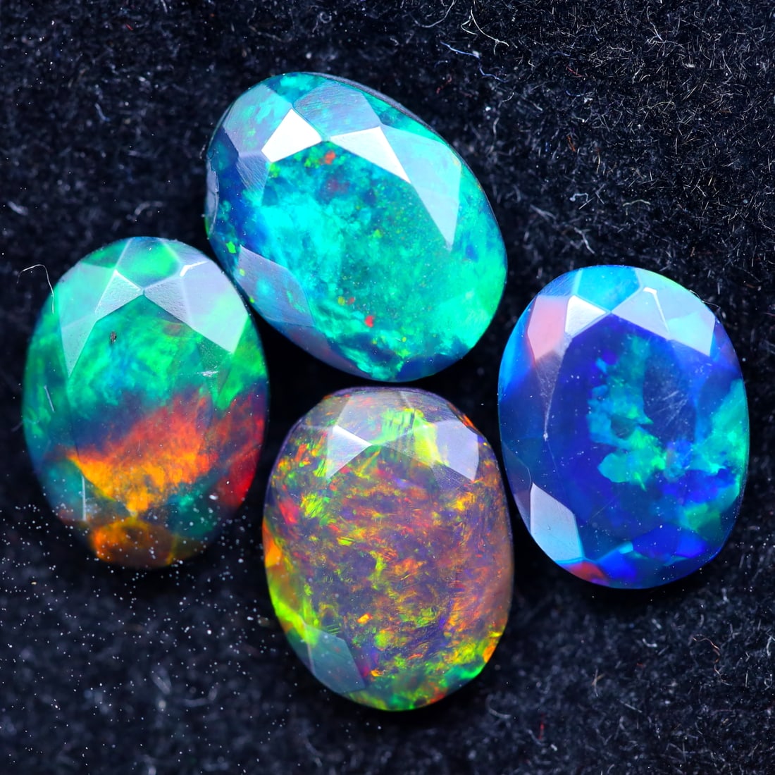 3.11Ct Natural Flashy Rainbow Ethiopian Smoked Welo Opal 4 PCS LOT, 579B: Ksmith Jewels Global Welcome to our auction house, today auction brought to you by Ksmith Jewels Global based in Penang, Malaysia specialize in all kinds of opal and color gemstone both in manufacturi