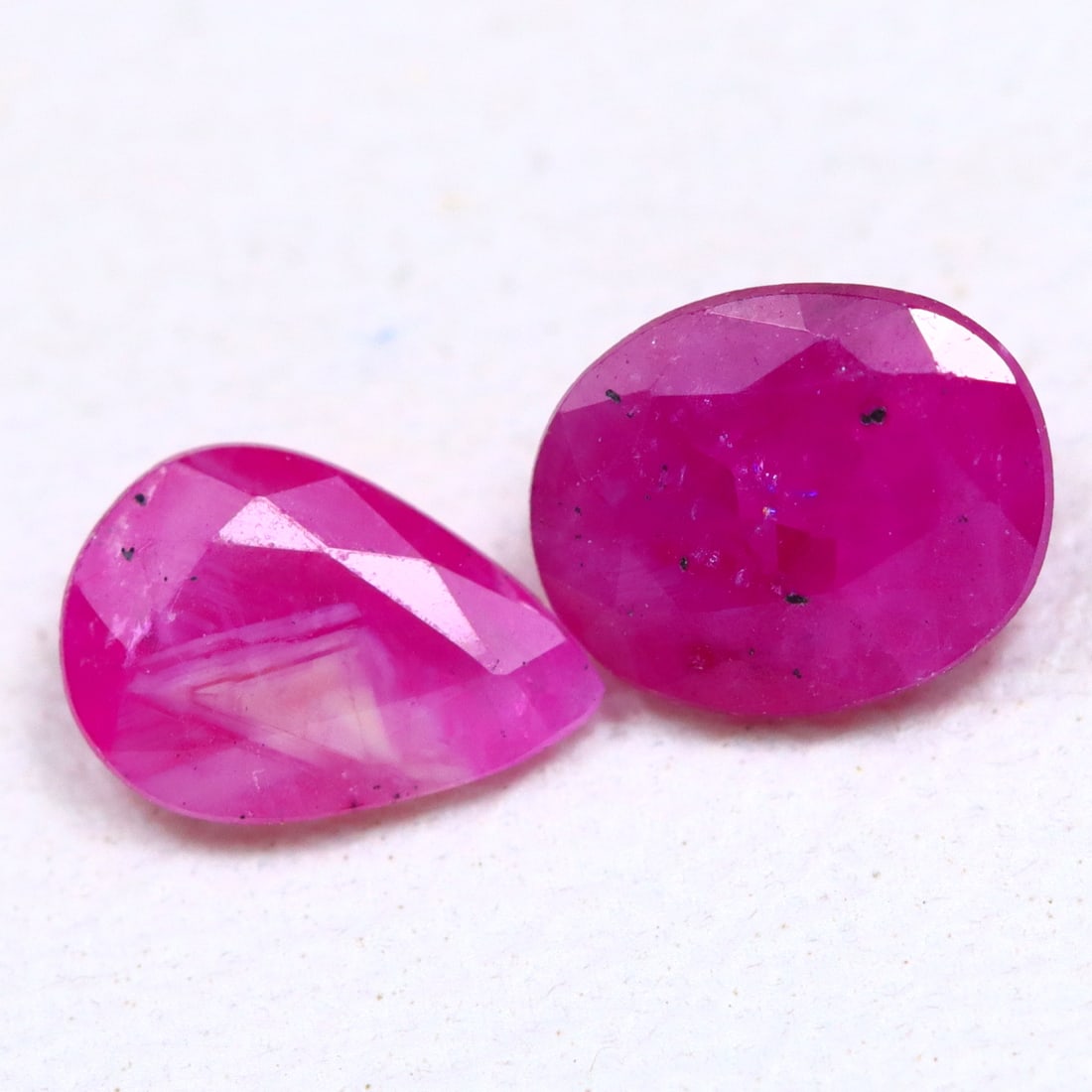 0.73Ct Natural Heated Pinkish Red Ruby 2 Pcs - Mozambique Gemstone - Mix Cut Faceted, 538B: Ksmith Jewels Global Welcome to our auction house, today auction brought to you by Ksmith Jewels Global based in Penang, Malaysia specialize in all kinds of opal and color gemstone both in manufacturi