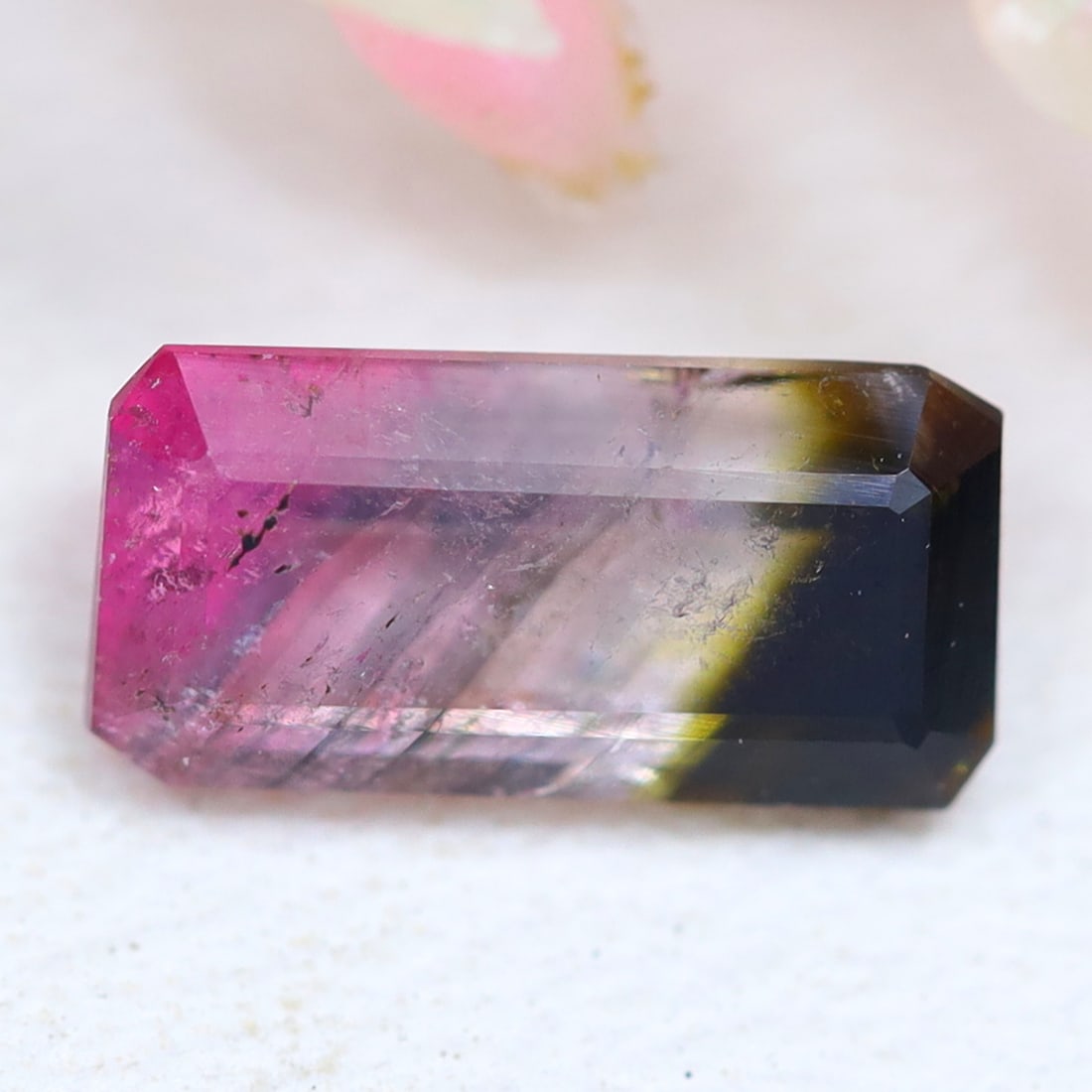Tourmaline 0.97Ct Natural Mozambique Tri-Color Tourmaline Emerald Cut, 119MZ: Ksmith Jewels Global Welcome to our auction house, today auction brought to you by Ksmith Jewels Global based in Penang, Malaysia specialize in all kinds of opal and color gemstone both in manufacturi