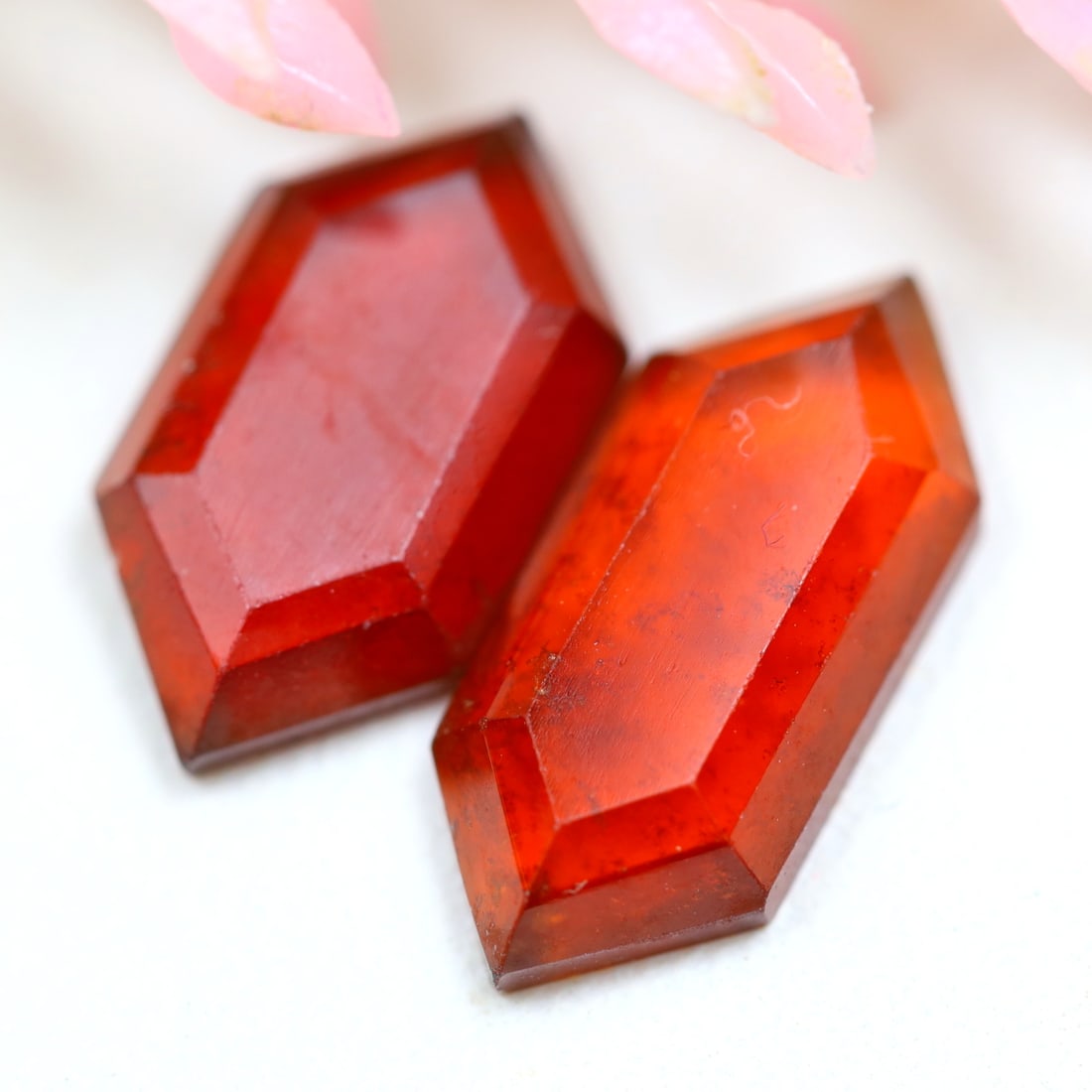 6.59CTS Natural Hessonite Garnet Step Cut Pair for Jewelry Making, 222MZ: Ksmith Jewels Global Welcome to our auction house, today auction brought to you by Ksmith Jewels Global based in Penang, Malaysia specialize in all kinds of opal and color gemstone both in manufacturi