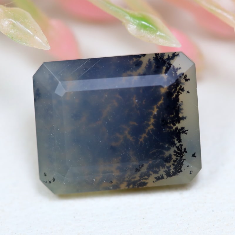 Dendrite Opal 3.44Ct Rectangle Cut Natural Faceted Dendrite Opal 10.6x8.7x6MM, 1126B: Ksmith Jewels Global Welcome to our auction house, today auction brought to you by Ksmith Jewels Global based in Penang, Malaysia specialize in all kinds of opal and color gemstone both in manufacturi