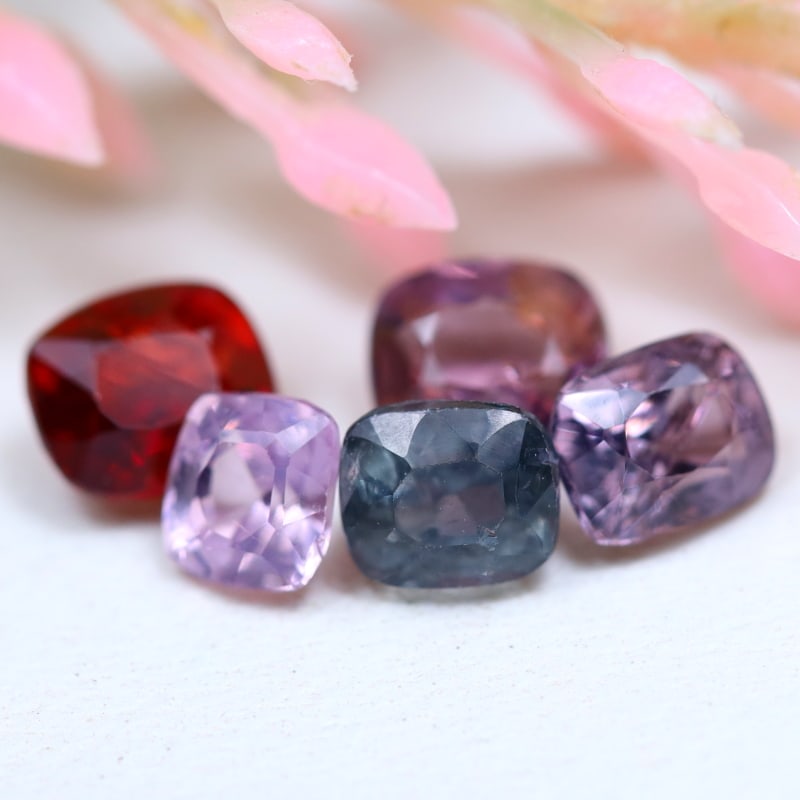 2.75Ct Natural Multi Color Cushion Burmese Spinel in Lot, 899B: Ksmith Jewels Global Welcome to our auction house, today auction brought to you by Ksmith Jewels Global based in Penang, Malaysia specialize in all kinds of opal and color gemstone both in manufacturi