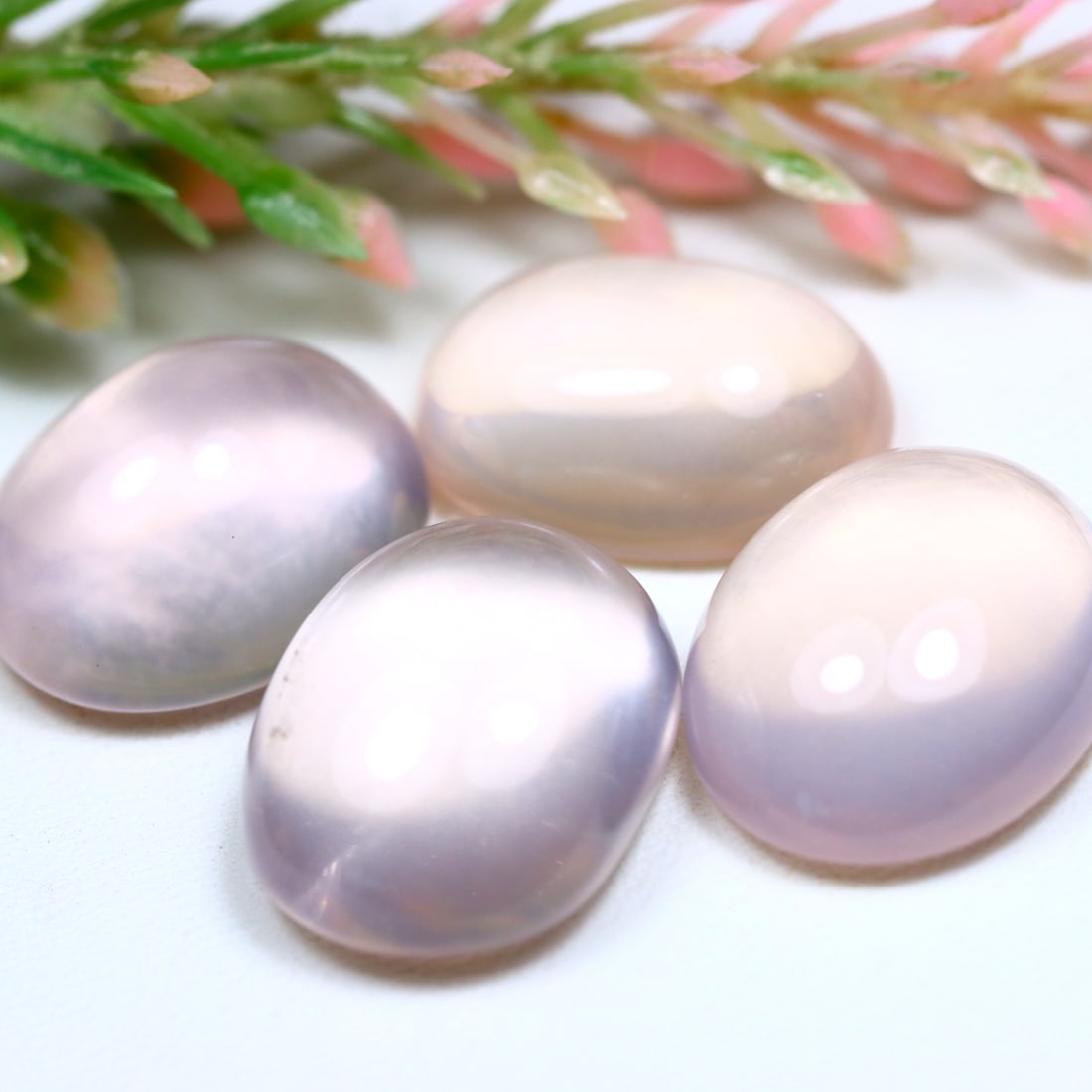 Rose Quartz 35.80Ct Oval Cut Natural Pinkish Rose Quartz Smooth Cabochon 4PCS, 565B: Ksmith Jewels Global Welcome to our auction house, today auction brought to you by Ksmith Jewels Global based in Penang, Malaysia specialize in all kinds of opal and color gemstone both in manufacturi