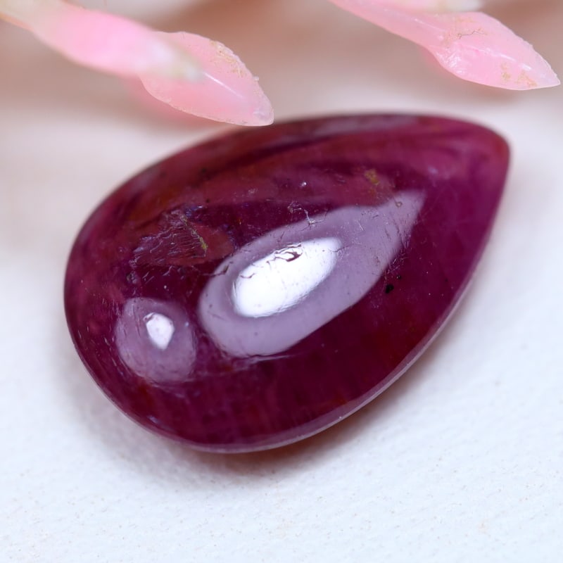 Ruby 3.67Ct Pear Cut Natural Deep Red Ruby Smooth Cabochon for Jewelry Making, 1187B: Ksmith Jewels Global Welcome to our auction house, today auction brought to you by Ksmith Jewels Global based in Penang, Malaysia specialize in all kinds of opal and color gemstone both in manufacturi