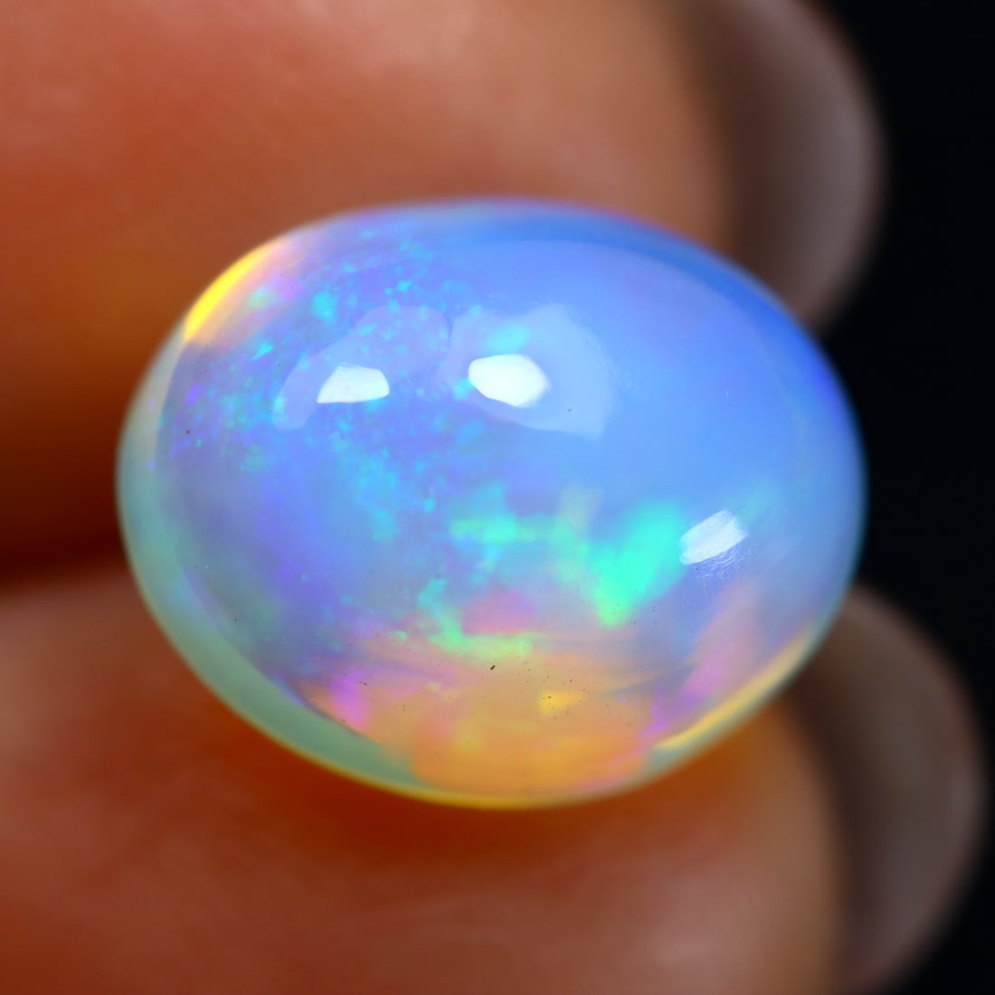 2.99Ct Natural Flashy Rainbow Ethiopian Welo Opal - Ethiopian Opal - Oval Cabochon, 284MZ: Ksmith Jewels Global Welcome to our auction house, today auction brought to you by Ksmith Jewels Global based in Penang, Malaysia specialize in all kinds of opal and color gemstone both in manufacturi