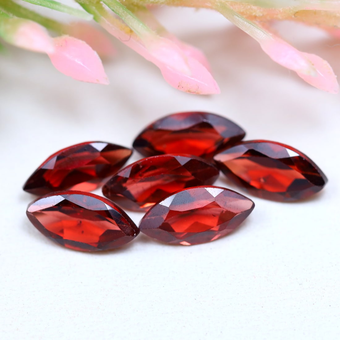 4.06Ct Natural Orange Red Garnet Lot Marquise Faceted for Jewelry Making, 1070MZ: Ksmith Jewels Global Welcome to our auction house, today auction brought to you by Ksmith Jewels Global based in Penang, Malaysia specialize in all kinds of opal and color gemstone both in manufacturi