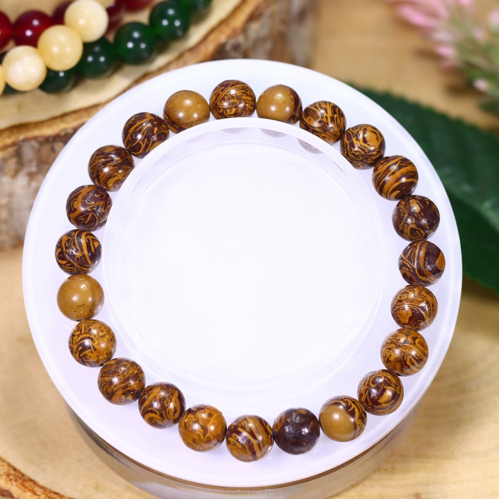 19.84g Wood Jasper Bracelet - Polished Beads, 819B: Ksmith Heritage Auctioneers Subject: Natural Wood Jasper Carat Weight: 19.84g