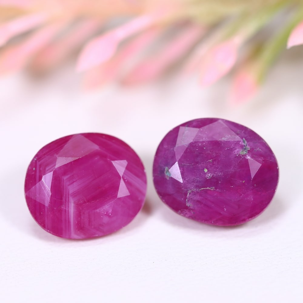 8.37Ct Red Ruby Set - Polished Faceted , 564E (1 of 2)