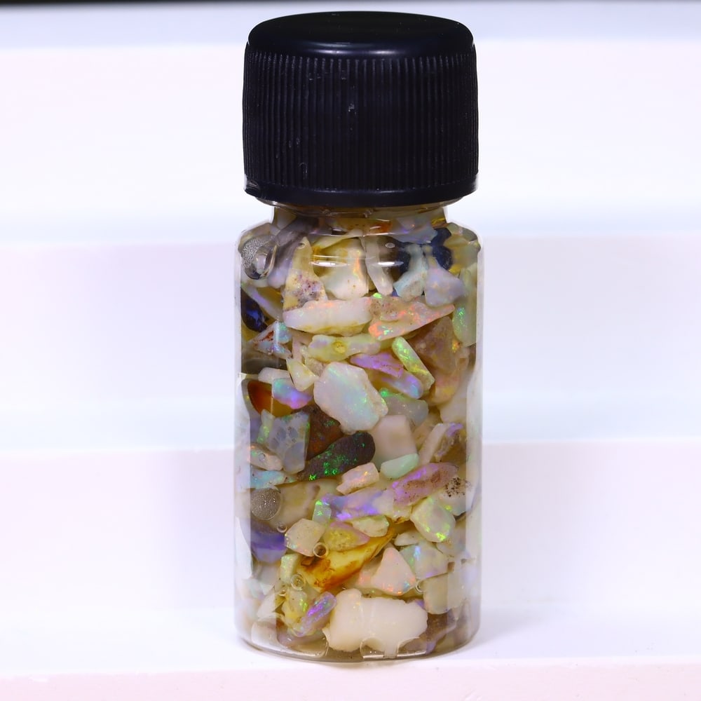 Australian Lightning Ridge Crystal Black Opal Rough Chip Jar (Good For Display), 168B (1 of 3)