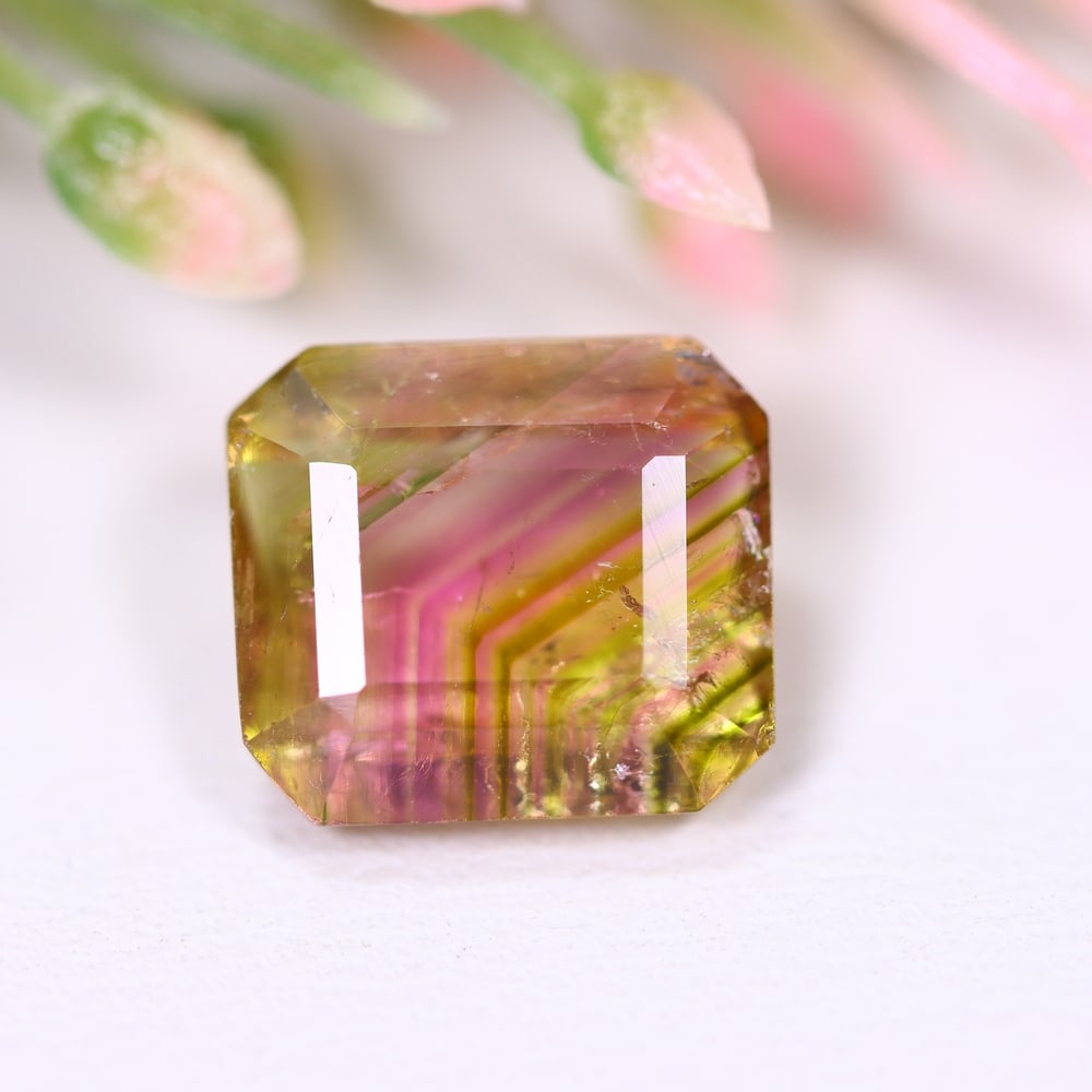 4.35cts Natural Watermelon Tourmaline - Bi-Colour Faceted Cut , 997E: Ksmith Heritage Auctioneers Subject: Natural Tourmaline Origin: Africa Carat Weight: 4.35 cts Dimension: 10.4x9.3x5 mm Type: Faceted, Polished
