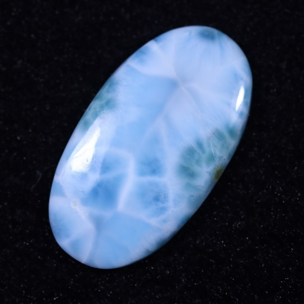 *22.97cts Natural Larimar - Polished Cabochon , 705E: Ksmith Heritage Auctioneers Subject: Natural Larimar Carat Weight: 22.97 cts Dimension: 32.9x18.1x4.2 mm Type: Cabochon, Polished