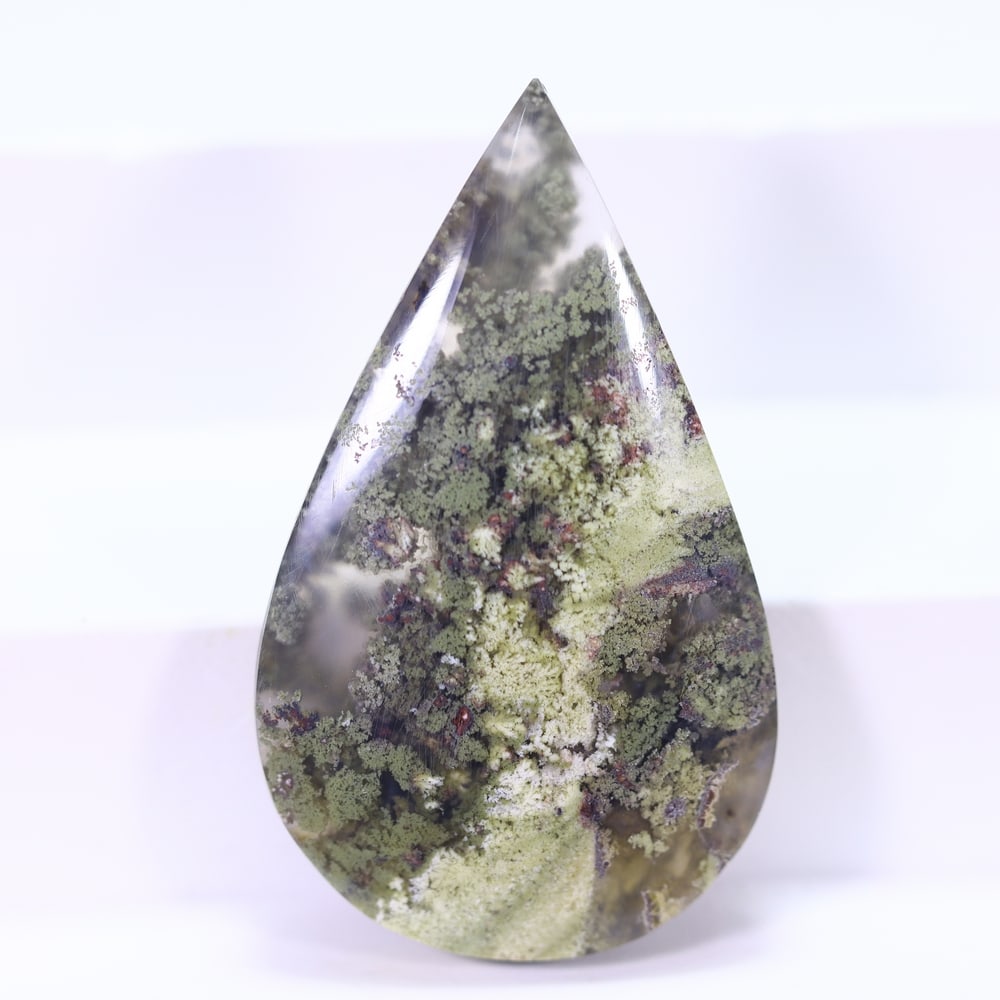 39.17Ct Moss Agate Cabochon - Polished - 40x24mm Approx , 762E: Ksmith Heritage Auctioneers Subject: Natural Agate Origin: Asia Treatment: Natural Untreated Type: Cabochon, Polished