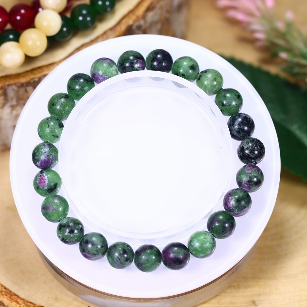 20.99g Ruby Zoisite Bracelet - Polished Beads, 507B (1 of 2)