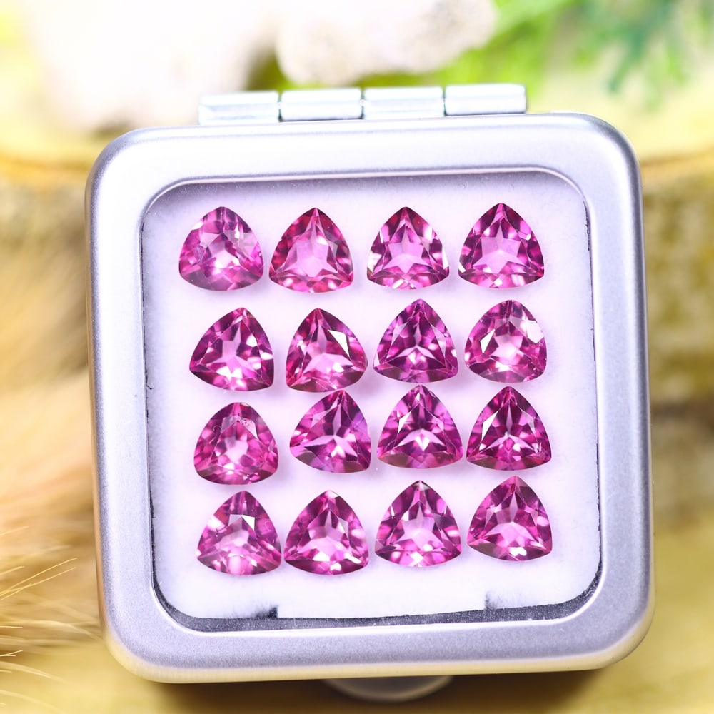 *13.99cts Natural Pink Topaz Set - Polished Faceted , 6mm, 38C: Ksmith Heritage AuctioneersSubject: Natural Topaz (without box) Origin: Myanmar Treatment: Coated