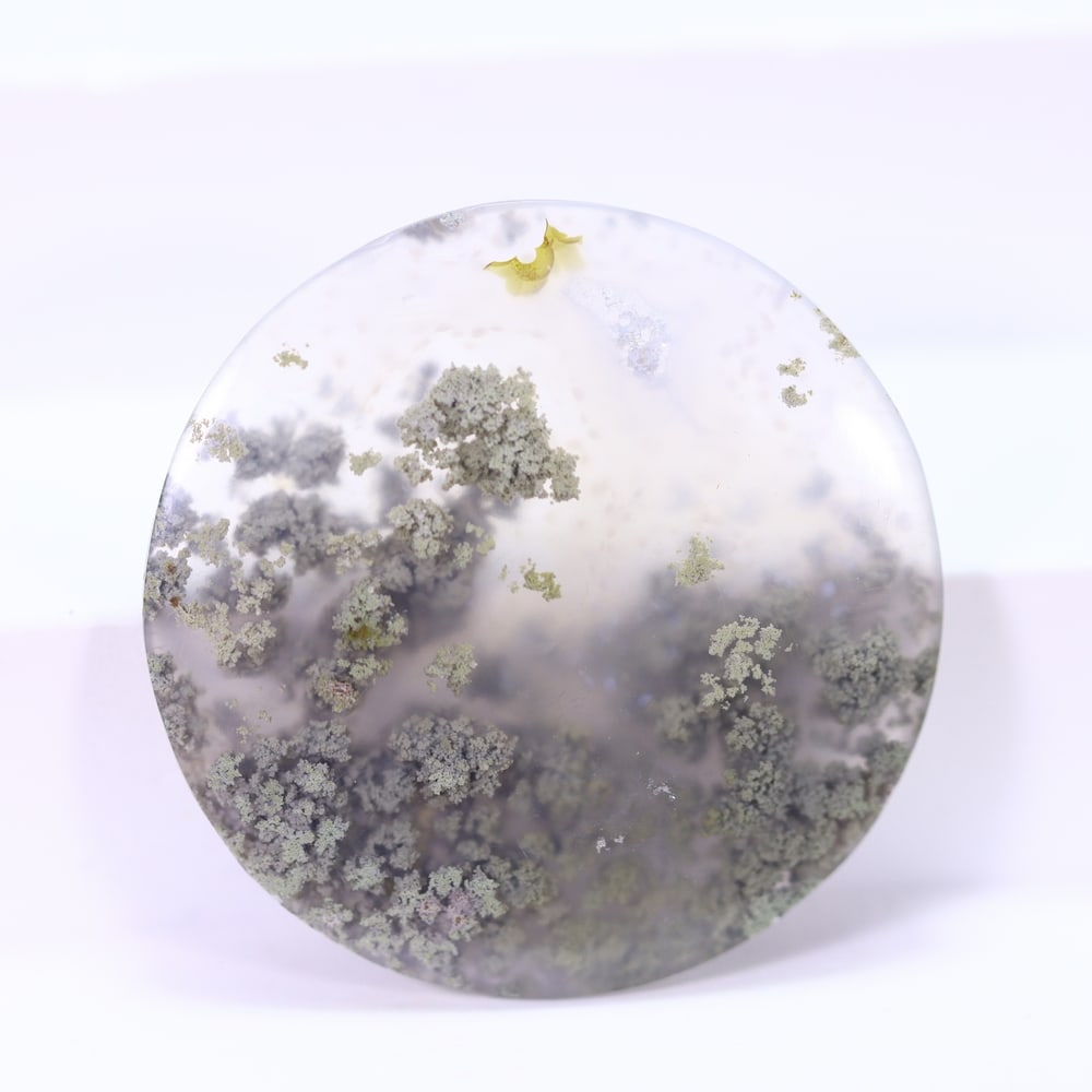 35.34Ct Moss Agate Cabochon - Polished - 32x32mm Approx , 178E (1 of 2)